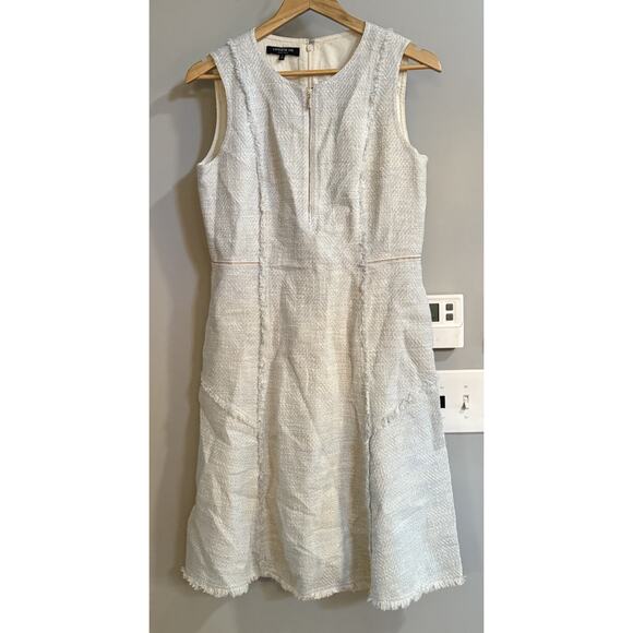 Lafayette 148 Dress Adrian Tweed A line‎ Iced Mint Women’s 6 Career Classic - Picture 1 of 9
